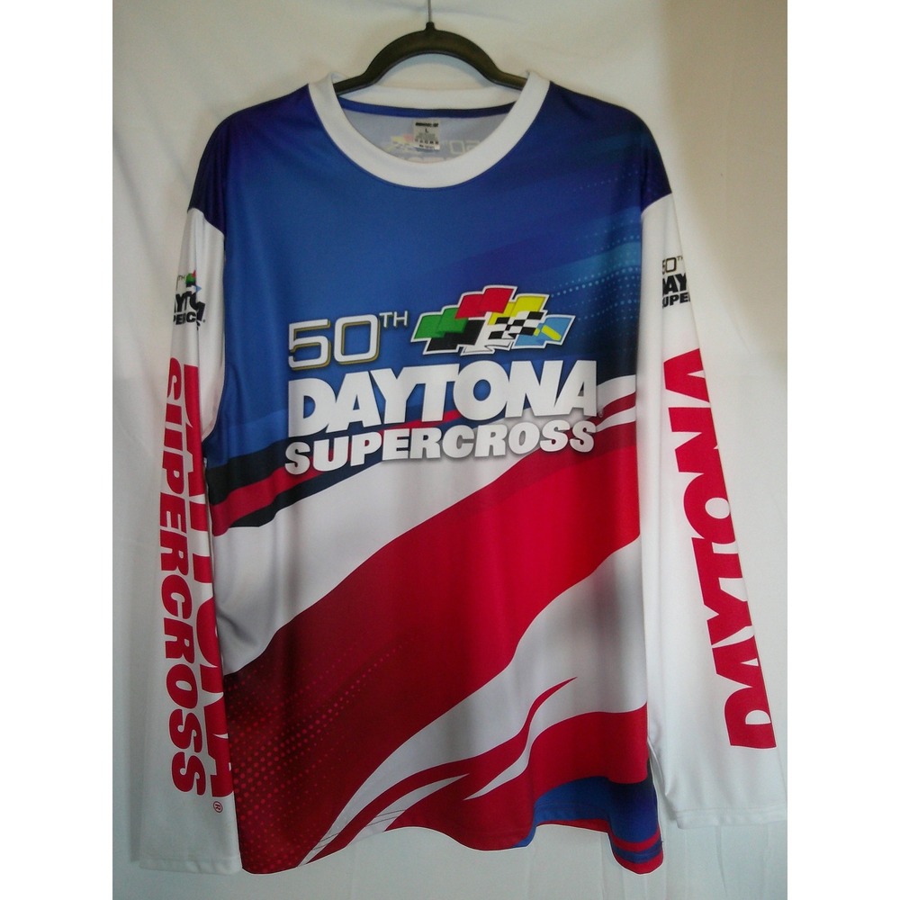RARE‎ NASCAR 50th Daytona Supercross Long Sleeve Shirt Men's Size Large